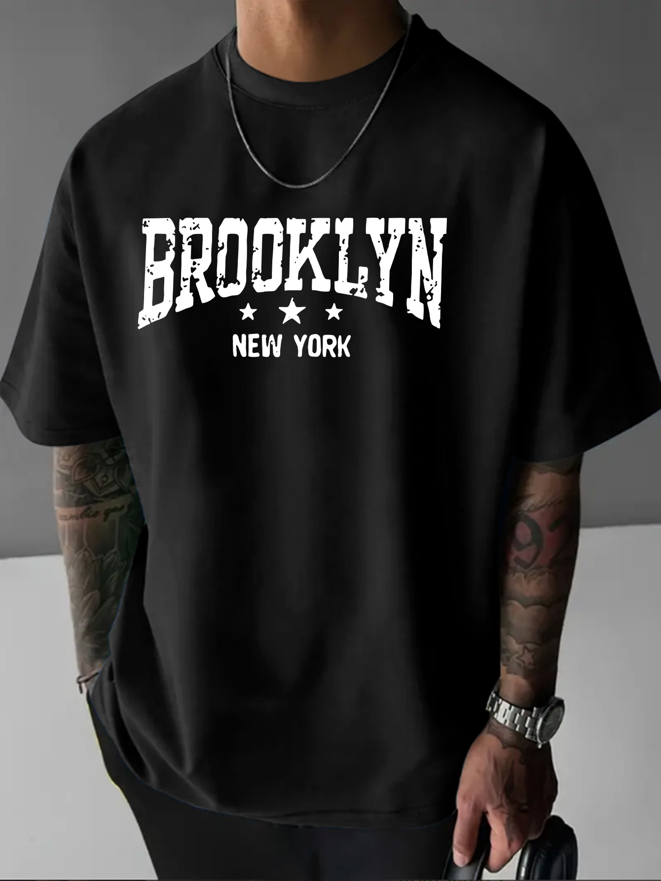 Men'S Fashion New York - เสื้อยืดแขนสั้นคอกลมพิมพ์ลายบรูคลิน นิวยอร์ก ผ้าฝ้ายแท้ 100% สำหรับผู้ชาย