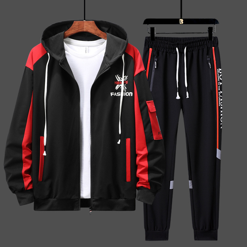 Mens Fashion Zip Up - 2026 ชุดกีฬาลำลองผู้ชายฤดูใบไม้ผลิ/ฤดูใบไม้ร่วงเสื้อคาร์ดิแกนมีฮู้ดกางเกงชุดสองชิ้น