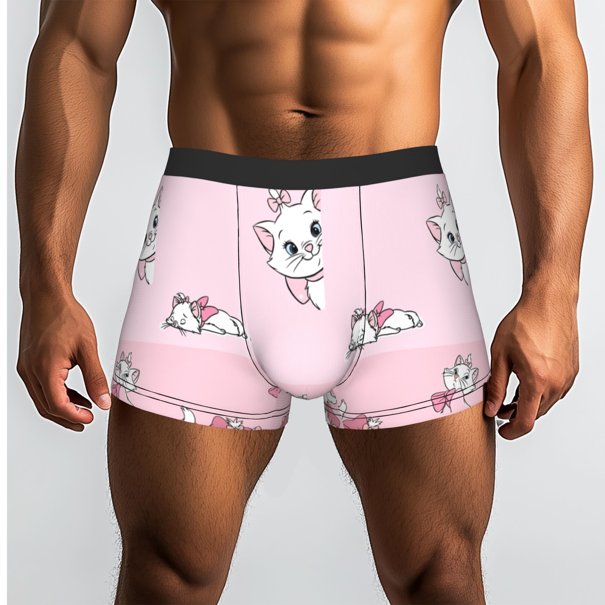 Men'S Fashion Underwear - กางเกงบ็อกเซอร์ลายการ์ตูนแมว M-Marie สำหรับผู้ชาย กางเกงในแฟชั่นลายแมว