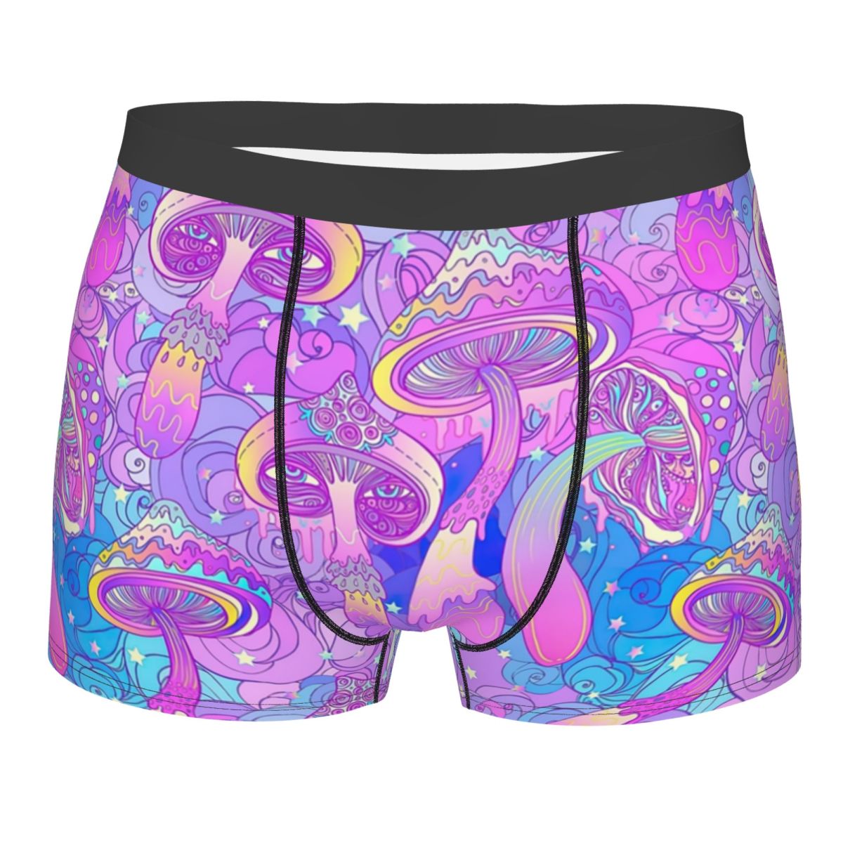 Men'S Fashion Underwear - แฟชั่นชาย กางเกงชั้นในพิมพ์ลายเห็ดวิเศษ ไซคีเดลิก กางเกงบ็อกเซอร์ชาย กางเกงขาสั้นยืดได้