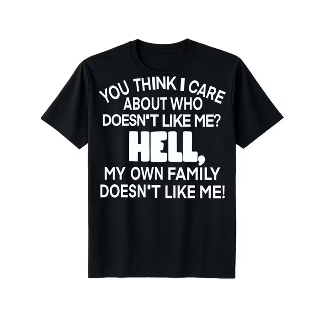 Mens Fashion Black Shirt - เสื้อยืดผู้ชายไซส์ใหญ่ พิมพ์ลาย สโลแกน 