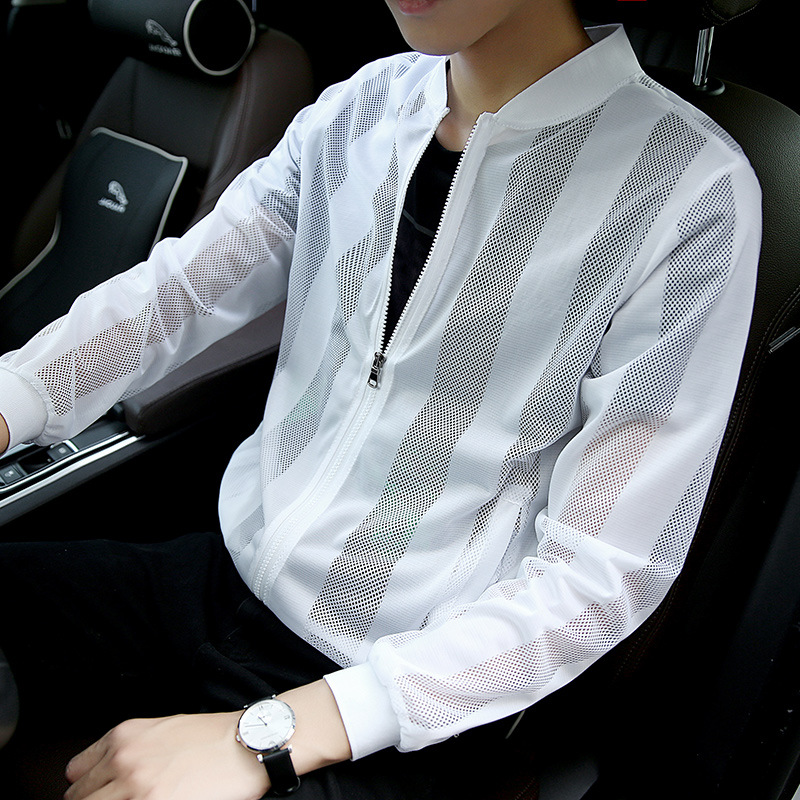Mens Fashion Summer 2025 - 2025 ฤดูร้อนใหม่ผู้ชายตาข่ายครีมกันแดดเสื้อผ้า Ultra-Thin Breathable เสื้อผ้าตกปลากลางแจ้งคุณภาพสูงแฟชั่นกลวงเสื้อ