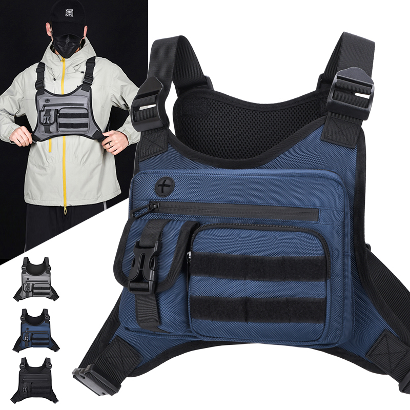 Tactical Vest Men - กระเป๋าคาดอกแบบยุทธวิธีสำหรับผู้ชาย กันน้ำ สะพายข้าง แบบเสื้อกั๊ก มีช่องใส่ของแบบ Molle