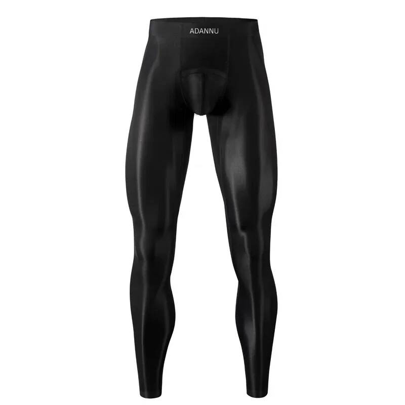 Men'S Fashion Underwear - กางเกงเลกกิ้งกีฬาขายาวสำหรับผู้ชายรุ่นใหม่ พร้อมผ้าไหมน้ำแข็ง ดีไซน์โปร่งสบาย และกระเป๋า U-Shape รุ่น