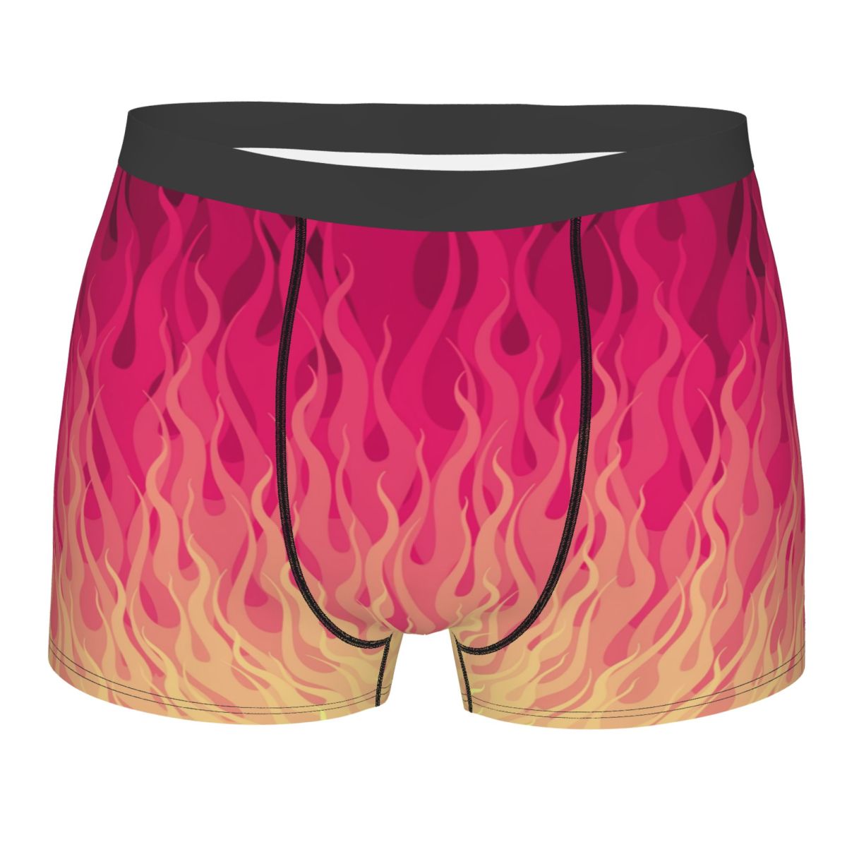 Men'S Fashion Underwear - กางเกงบ็อกเซอร์ลายไฟสีชมพูแบบกำหนดเองสำหรับผู้ชาย กางเกงในแฟชั่น