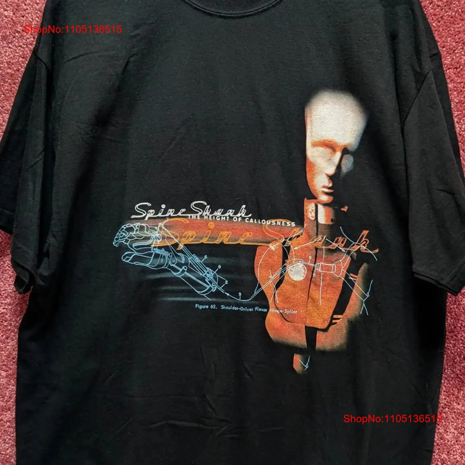 Mens Fashion Black Shirt - เสื้อยืด Spineshank the Height of Callousness