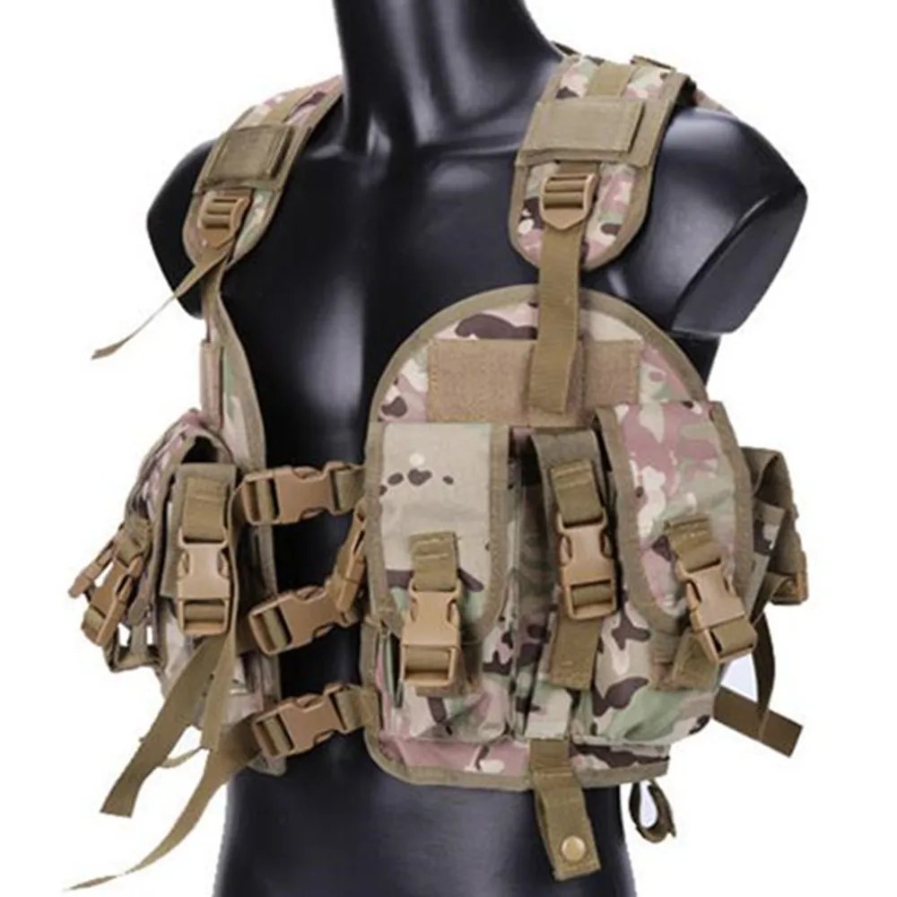 Tactical Vest Men - เสื้อแจ็คเก็ตทหารคุณภาพสูง เสื้อกั๊กยุทธวิธีสำหรับการล่าสัตว์ ชุดเครื่องแบบป้องกันตัว กระเป๋าใส่น้ำ ชุดป้องกันสำหรับผู้ชาย