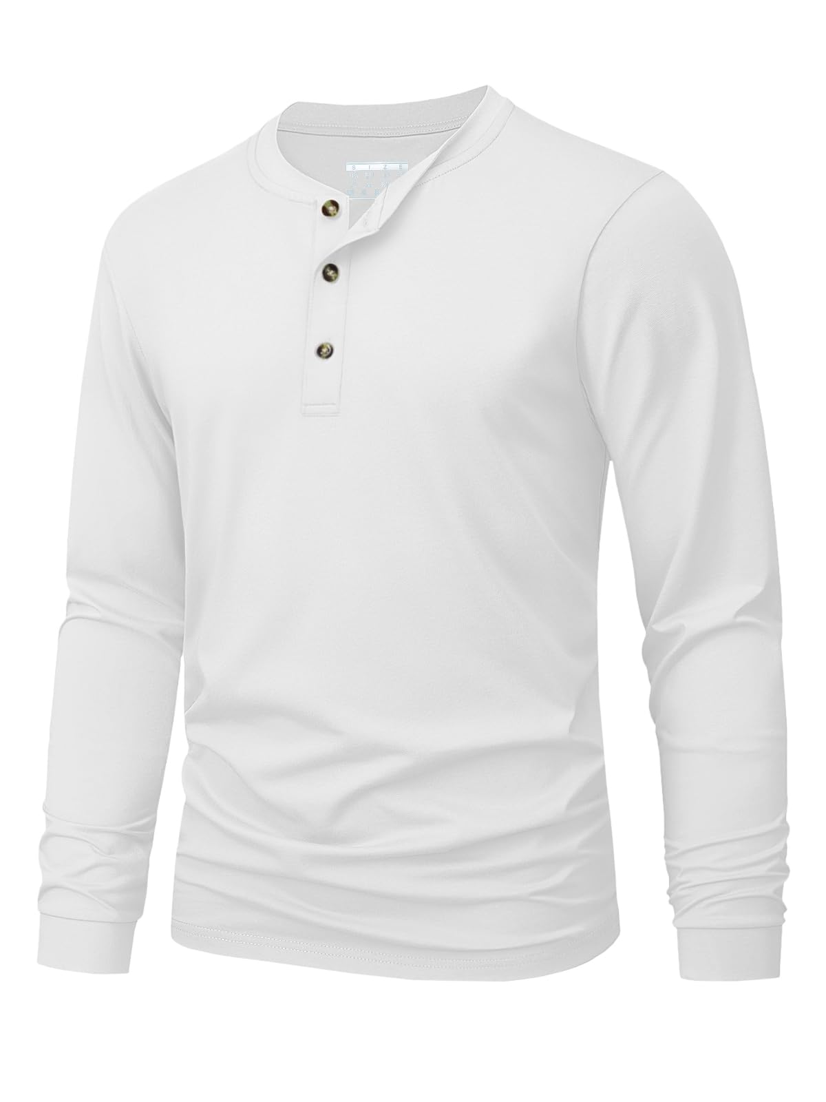 Mens Fashion Casual - เสื้อยืดเฮนลีย์ผู้ชาย สีพื้นเรียบง่าย พิมพ์ลาย แขนยาว แฟชั่นอเนกประสงค์ ทรงหลวม