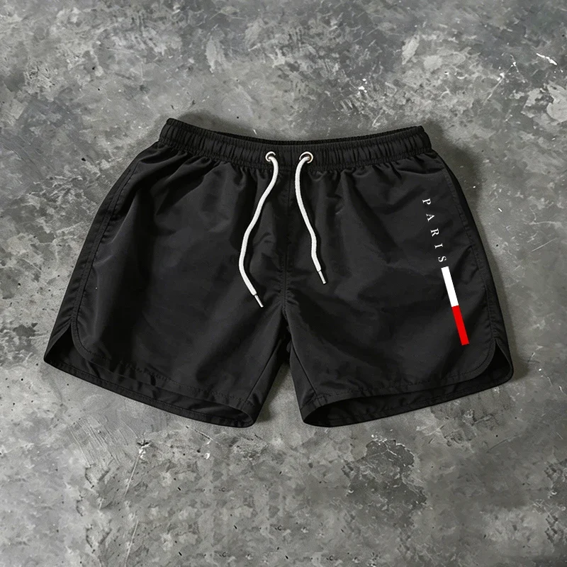 Paris Men'S Fashion - กางเกงขาสั้นชายรุ่นใหม่ ลายพารีส สำหรับฤดูร้อน ชายหาด ลำลอง แฟชั่น