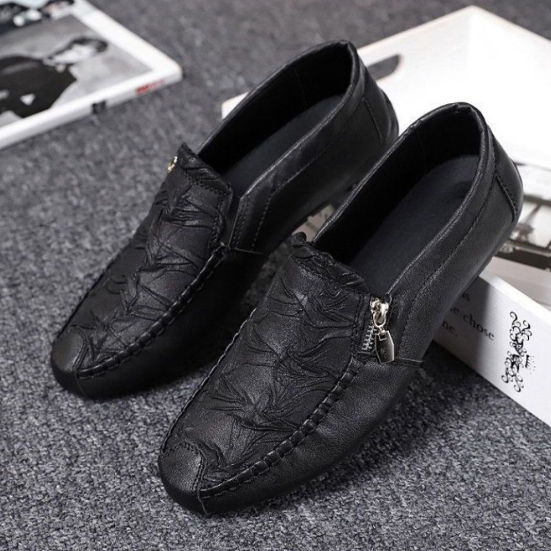 Men'S Fashion Looks 2026 - รองเท้าลำลองผู้ชายสไตล์เกาหลี รุ่นสวมแบบสลิปออน หนังแท้ ดีไซน์เพนนีโลฟเฟอร์ สำหรับขับรถ ฤดูใบไม้ผลิ/ฤดูร้อน