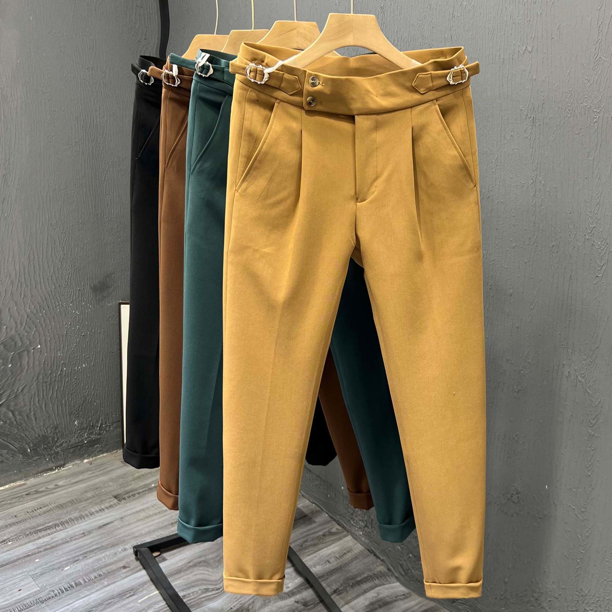 กางเกงขายาวเอวสูงผู้ชายเนเปิลส - Men'S Fashion Pants 2025 บทวิจารณ์และราคา