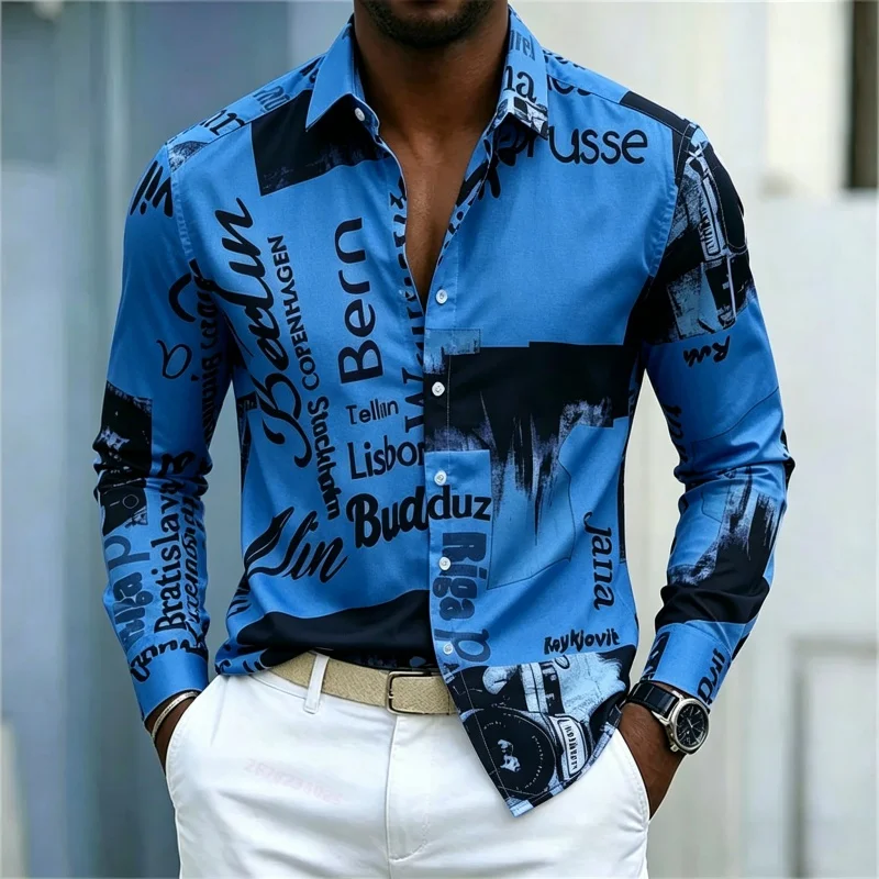 เสื้อเชิ้ตแขนยาวพิมพ์ลายสำหรับ - Mens Fashion Casual บทวิจารณ์และราคา
