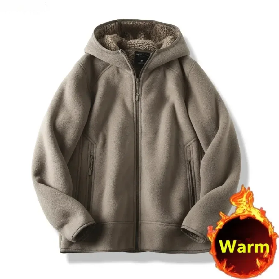 ผู้ชายฤดูหนาวHoodedหนาเสื้อขนแ - Sherpa Jacket Fleece บทวิจารณ์และราคา