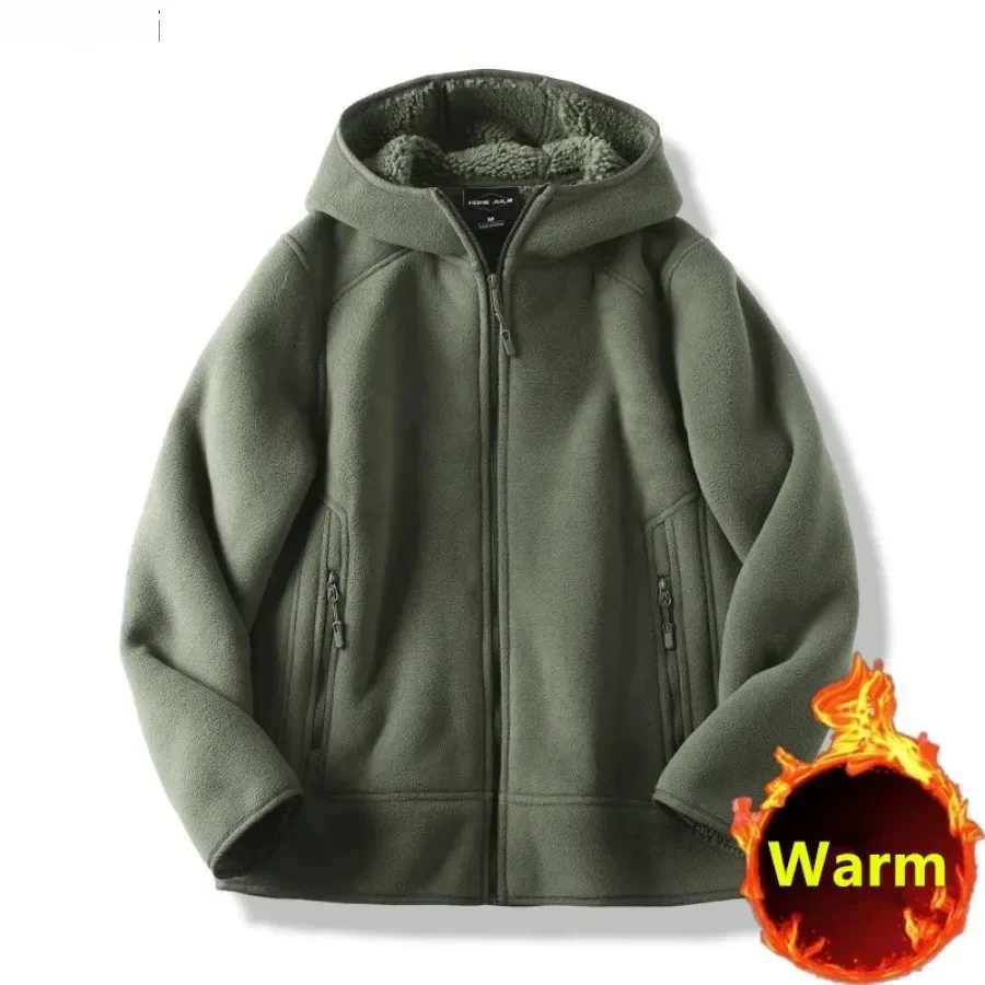 ผู้ชายฤดูหนาวHoodedหนาเสื้อขนแ - Sherpa Jacket Fleece บทวิจารณ์และราคา