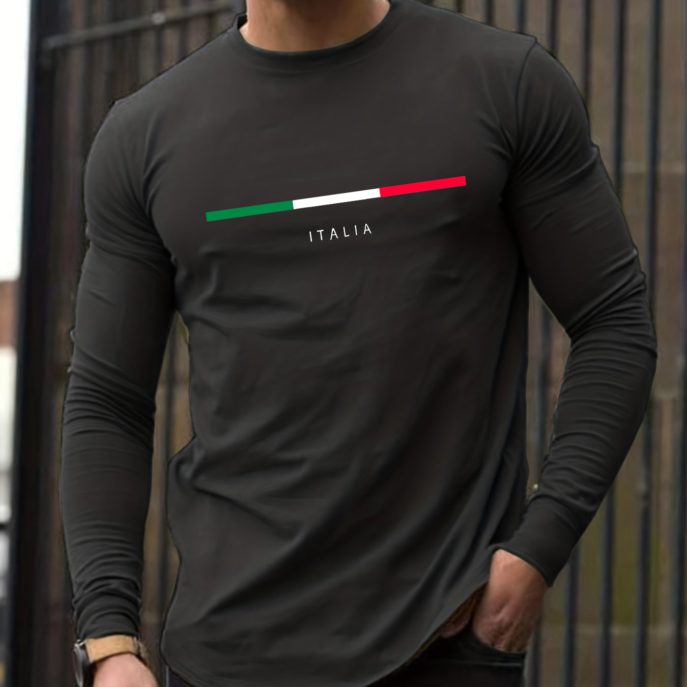 เสื้อยืดผู้ชายแขนยาวคอกลมผ้าฝ้ - Mens Fashion Casual บทวิจารณ์และราคา