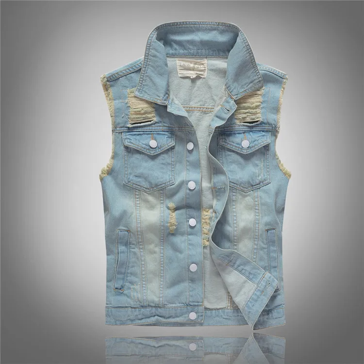 ฤดูใบไม้ผลิฤดูใบไม้ร่วงใหม่แฟช - Men'S Fashion Vest With Jeans บทวิจารณ์และราคา