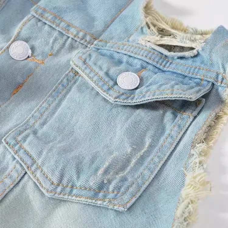 ฤดูใบไม้ผลิฤดูใบไม้ร่วงใหม่แฟช - Men'S Fashion Vest With Jeans บทวิจารณ์และราคา