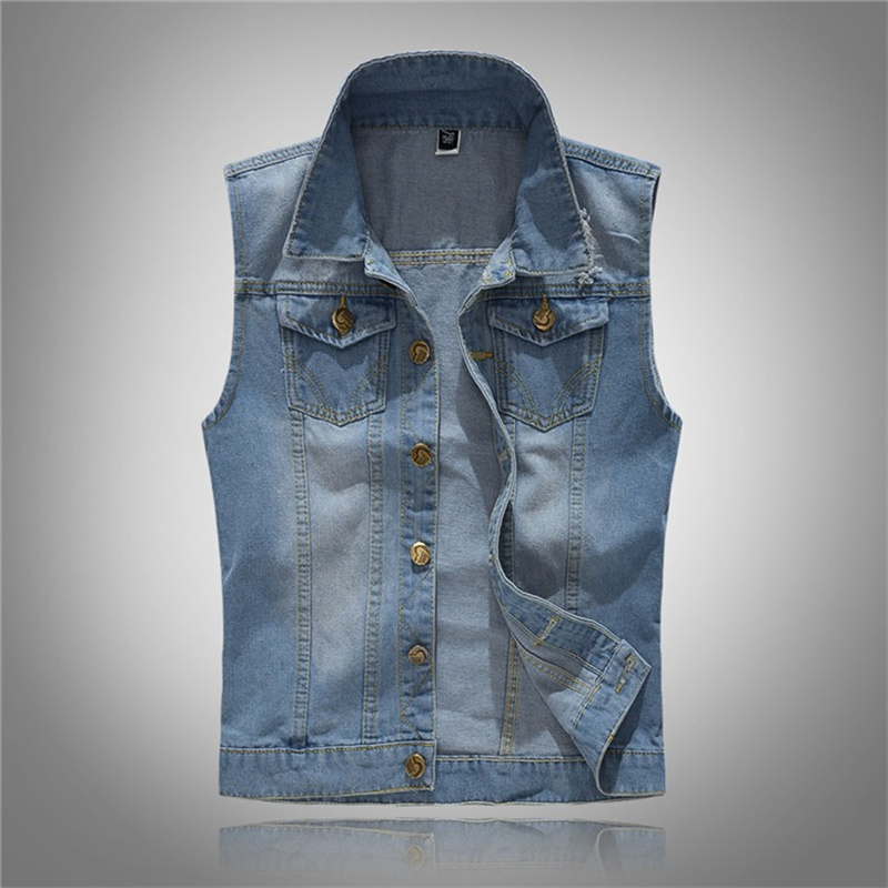 เสื้อกั๊กยีนส์ขาดๆ ผู้ชาย ทรงเ - Men'S Fashion Vest With Jeans บทวิจารณ์และราคา