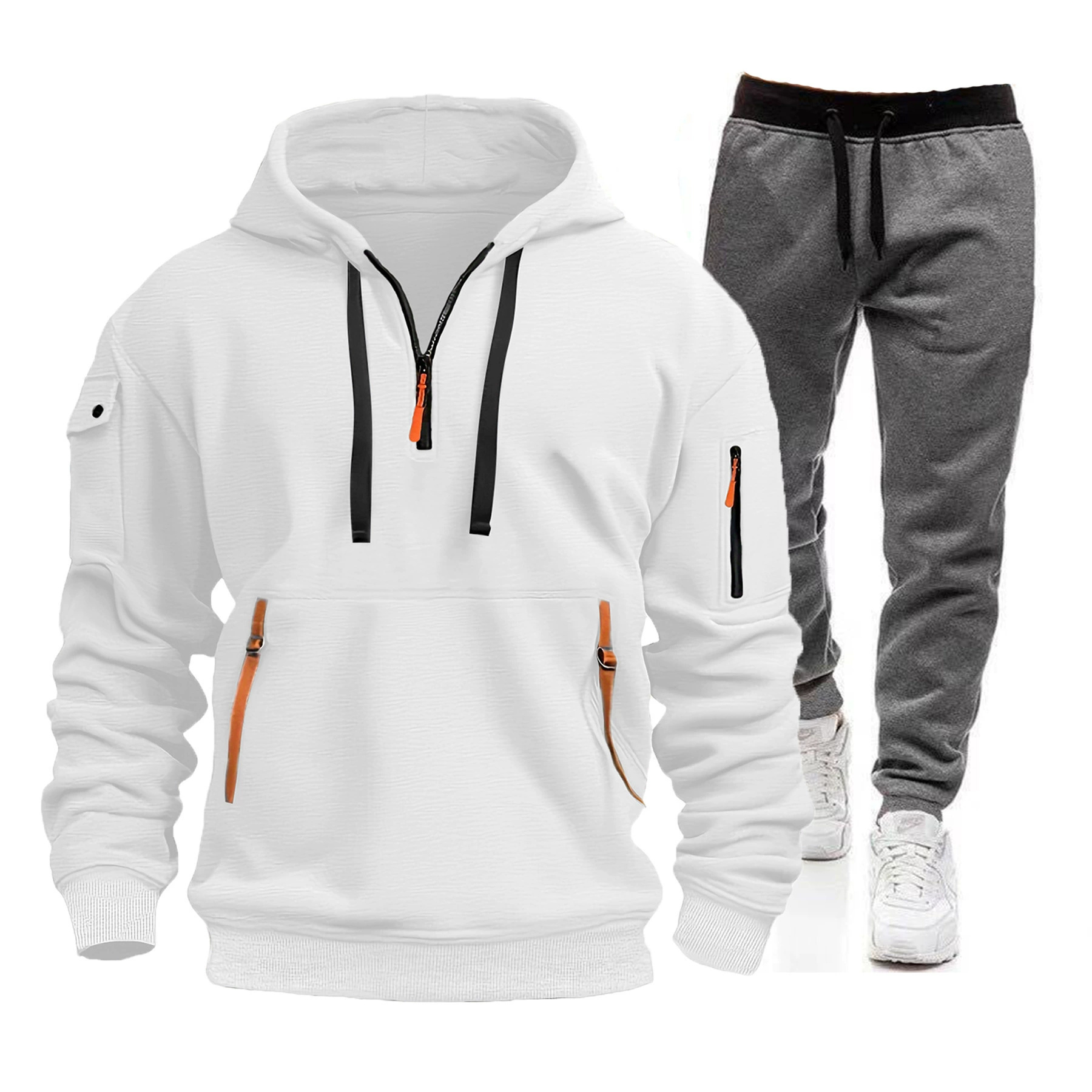 ชุดฮู้ดดี้กีฬาผู้ชายสำหรับฤดูใ - Mens Fashion Zip Up บทวิจารณ์และราคา