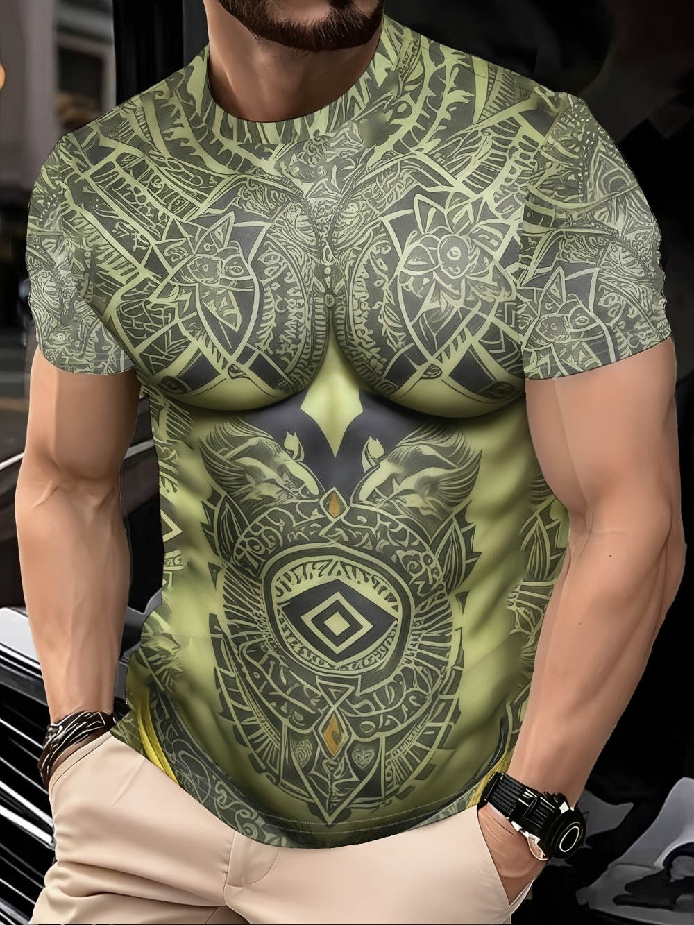 เสื้อยืดผู้ชายลายกล้ามเนื้อจำล - Muscle Tee Workout บทวิจารณ์และราคา