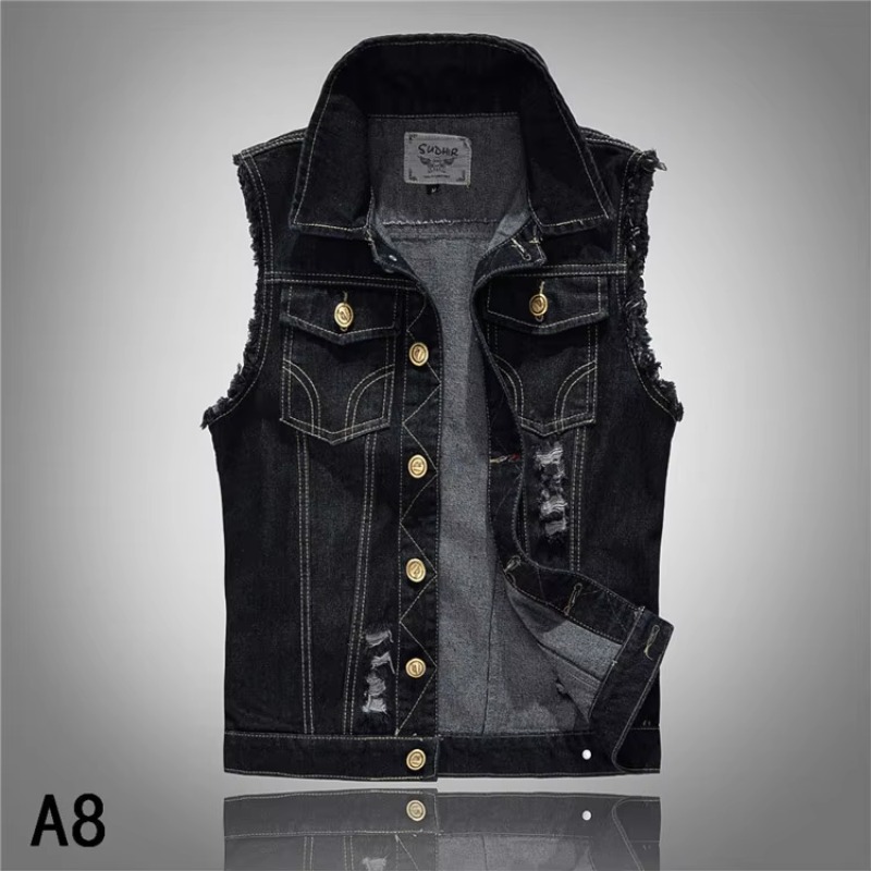 ผู้ชาย Slim Denim เสื้อกั๊กเสื - Men'S Fashion Vest With Jeans บทวิจารณ์และราคา