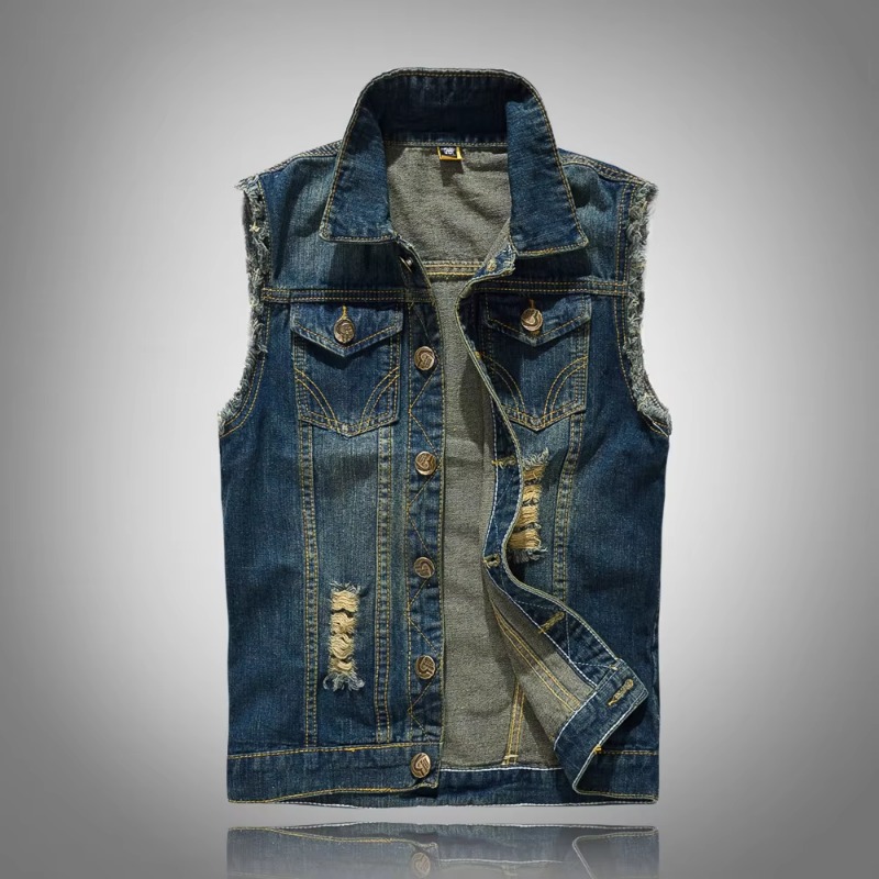 ผู้ชาย Slim Denim เสื้อกั๊กเสื - Men'S Fashion Vest With Jeans บทวิจารณ์และราคา