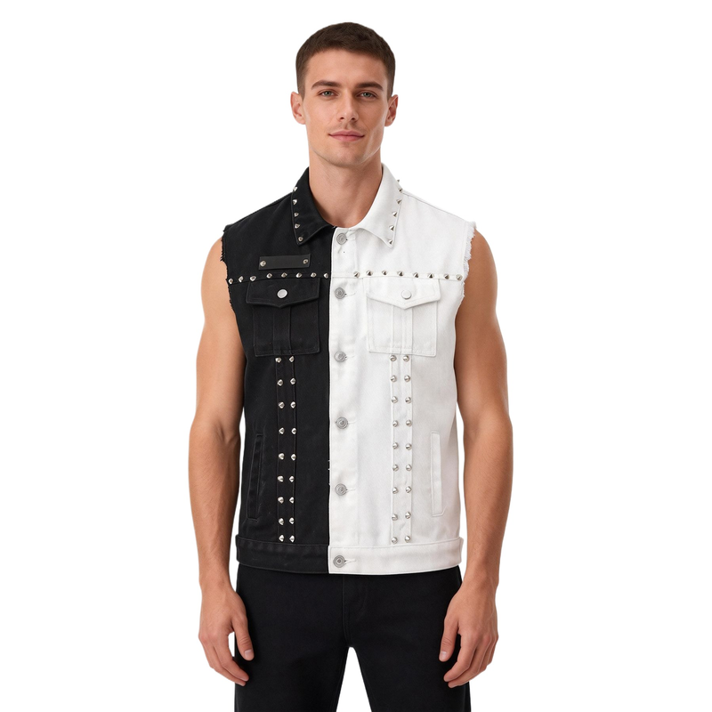 เสื้อกั๊กยีนส์สไตล์พังก์สำหรับ - Men'S Fashion Vest With Jeans บทวิจารณ์และราคา