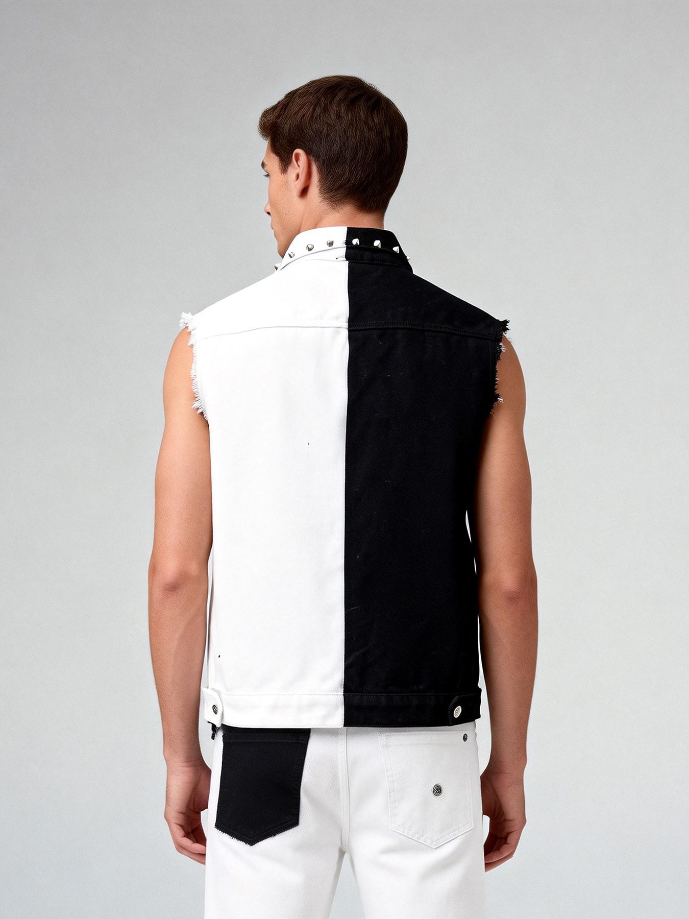 เสื้อกั๊กยีนส์สไตล์พังก์สำหรับ - Men'S Fashion Vest With Jeans บทวิจารณ์และราคา