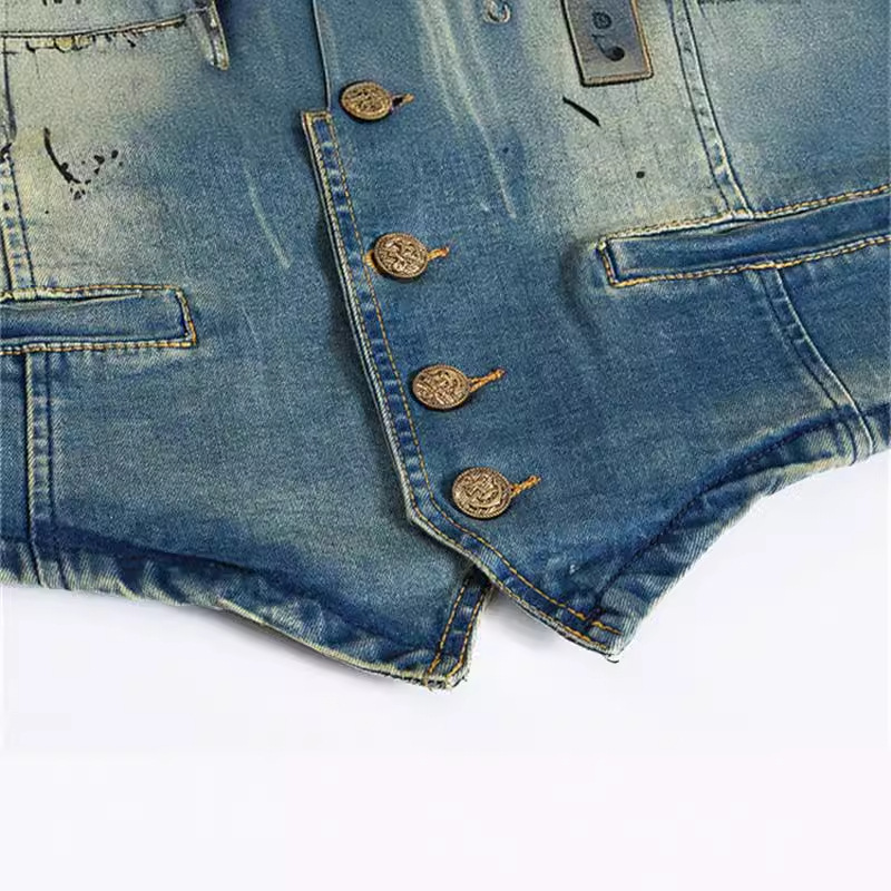 ฤดูใบไม้ผลิฤดูใบไม้ร่วงใหม่แฟช - Men'S Fashion Vest With Jeans บทวิจารณ์และราคา