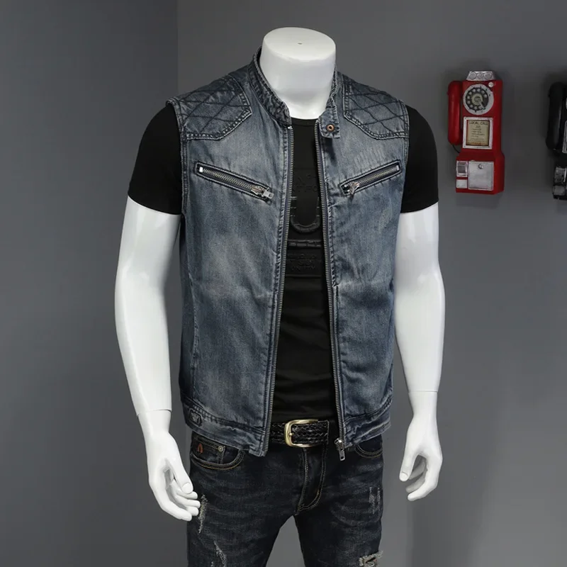 Pop ฤดูใบไม้ผลิฤดูใบไม้ร่วงใหม - Men'S Fashion Vest With Jeans บทวิจารณ์และราคา