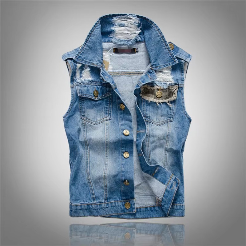 ผู้ชาย Slim Denim เสื้อแจ็คเก็ - Men'S Fashion Vest With Jeans บทวิจารณ์และราคา