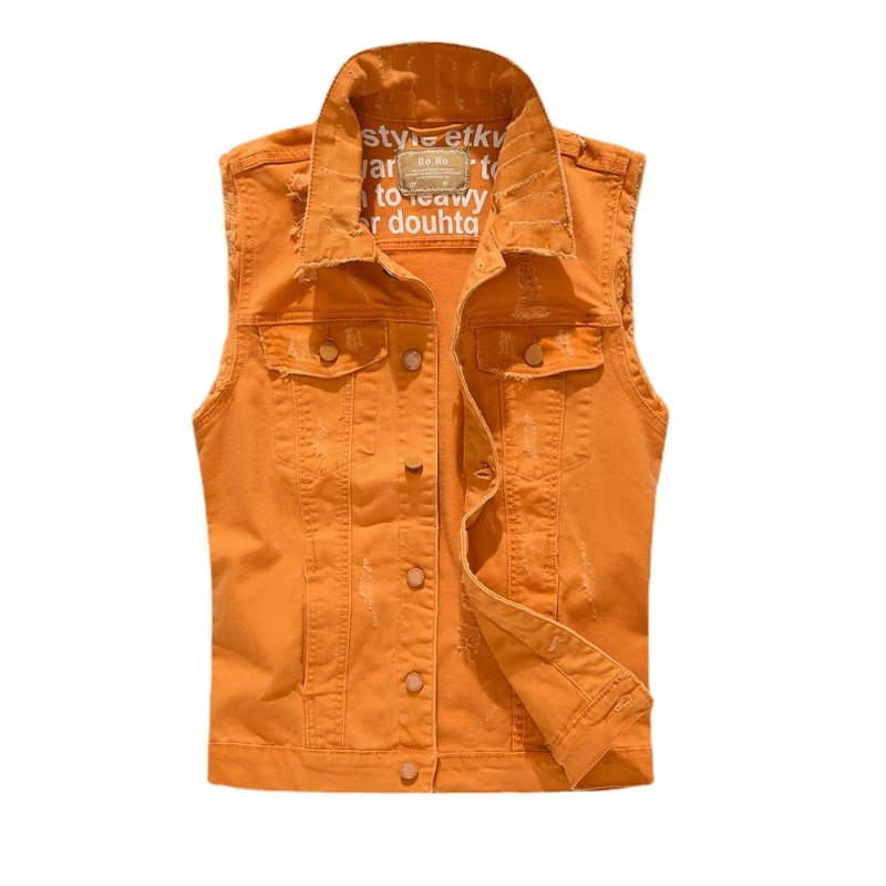 ผู้ชาย Slim Denim เสื้อแจ็คเก็ - Men'S Fashion Vest With Jeans บทวิจารณ์และราคา