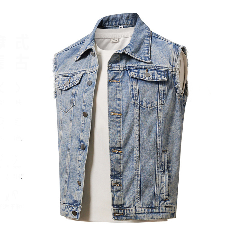 เสื้อกั๊กยีนส์ผู้ชายสไตล์วินเท - Men'S Fashion Vest With Jeans บทวิจารณ์และราคา