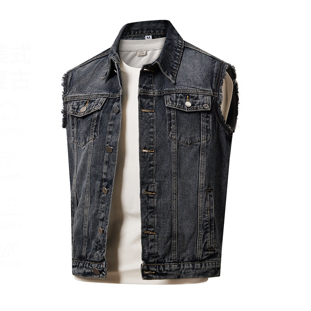 เสื้อกั๊กยีนส์ผู้ชายสไตล์วินเท - Men'S Fashion Vest With Jeans บทวิจารณ์และราคา