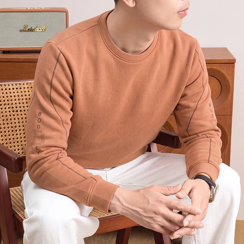 เสื้อสเวตเชิ้ตคอกลมแขนยาวสำหรั - Mens Fashion Casual บทวิจารณ์และราคา