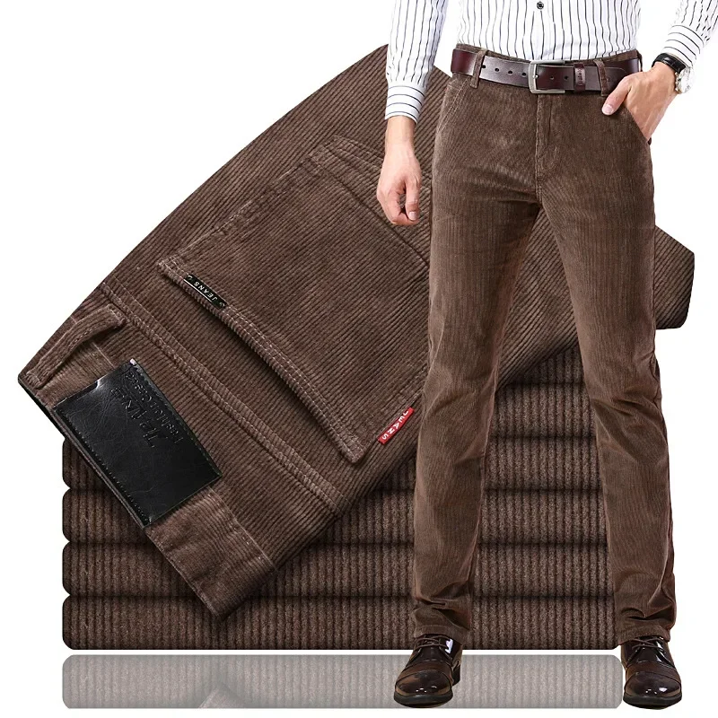 กางเกงขายาวผ้าลูกฟูกทรงตรงหลวม - Men'S Fashion Pants 2025 บทวิจารณ์และราคา