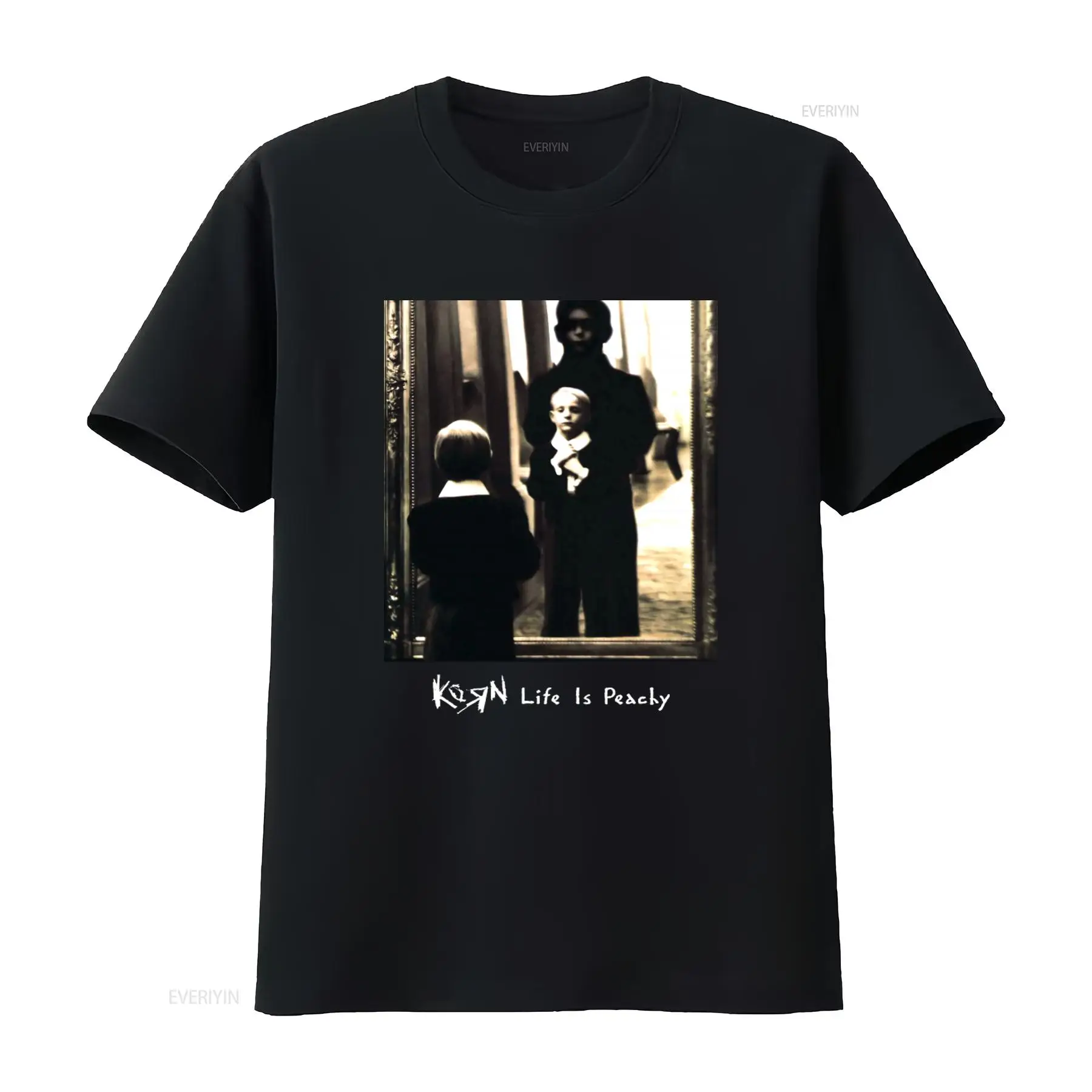 เสื้อยืดคอตตอนพิมพ์ลาย Korn Li - Mens Fashion Black Shirt บทวิจารณ์และราคา