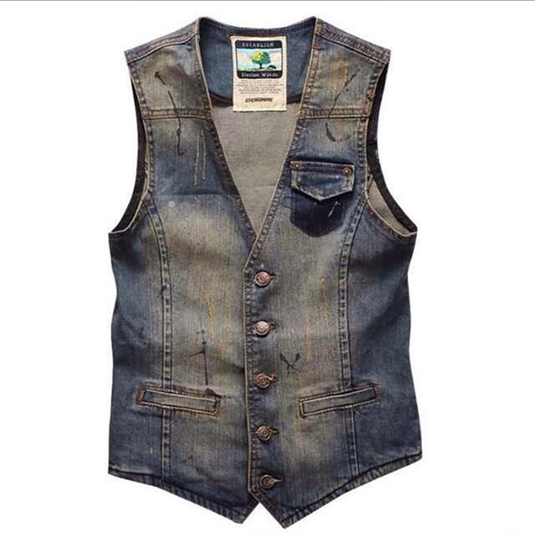 ฤดูใบไม้ผลิฤดูใบไม้ร่วงใหม่แฟช - Men'S Fashion Vest With Jeans บทวิจารณ์และราคา