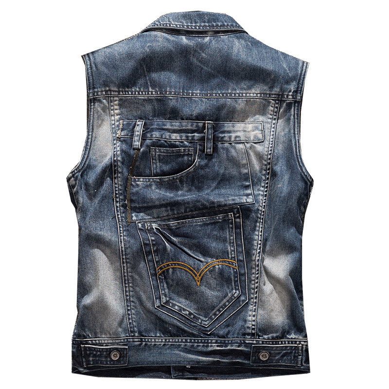 เสื้อกั๊กยีนส์แฟชั่นสไตล์วินเท - Men'S Fashion Vest With Jeans บทวิจารณ์และราคา