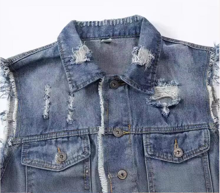 เสื้อกั๊กยีนส์ขาดๆ สไตล์ลำลอง  - Men'S Fashion Vest With Jeans บทวิจารณ์และราคา
