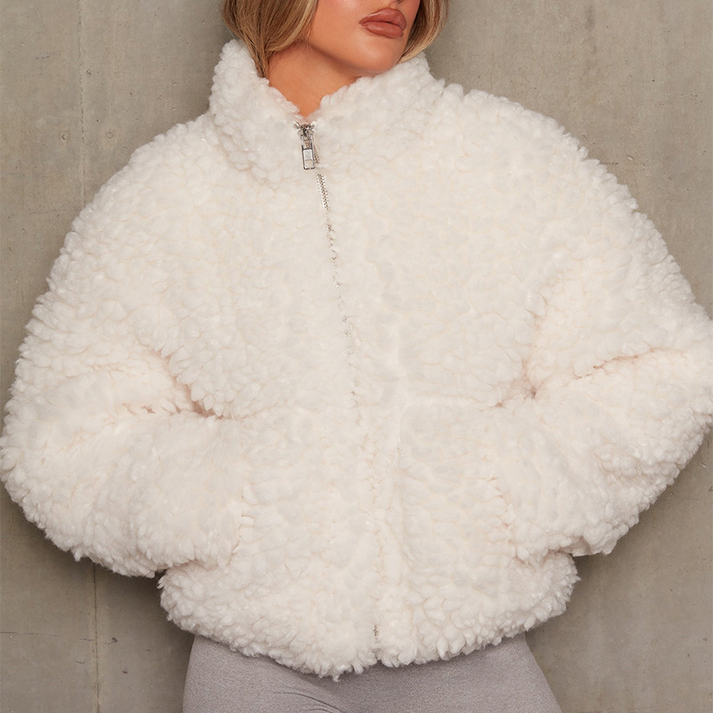 ฤดูหนาวขนแกะสั้นสําหรับผู้หญิง - Sherpa Jacket Fleece บทวิจารณ์และราคา