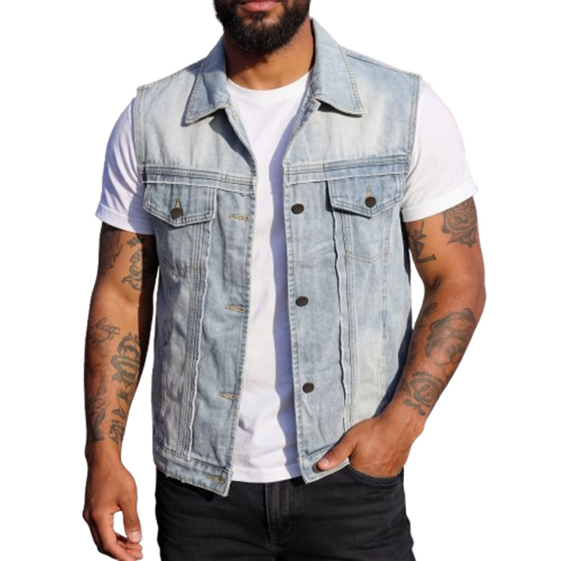 เสื้อกั๊กยีนส์ผู้ชายแฟชั่นสไตล - Men'S Fashion Vest With Jeans บทวิจารณ์และราคา
